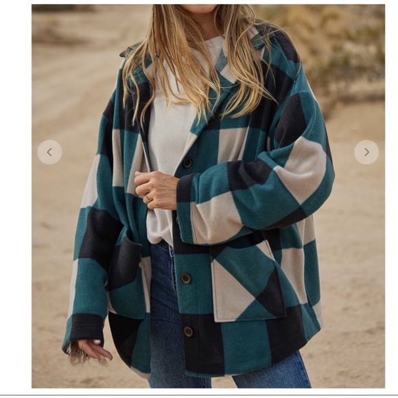 Ces Femme Jackets & Blazers - 🔥🔥 Women’s Boho Soft Textured Checkered Shirt Jacket